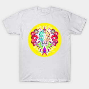 floral catrina ecopop in circle of life the yggdrasil tree pattern in light T-Shirt